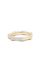 Bamboo Ring, 14k Yellow Gold & Diamonds